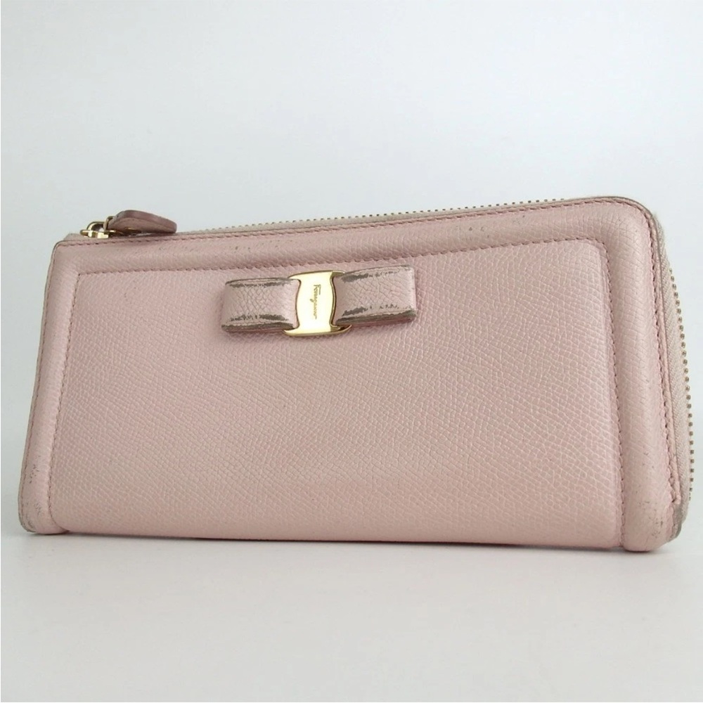 Salvatore Ferragamo Blush Pink Bow Wallet